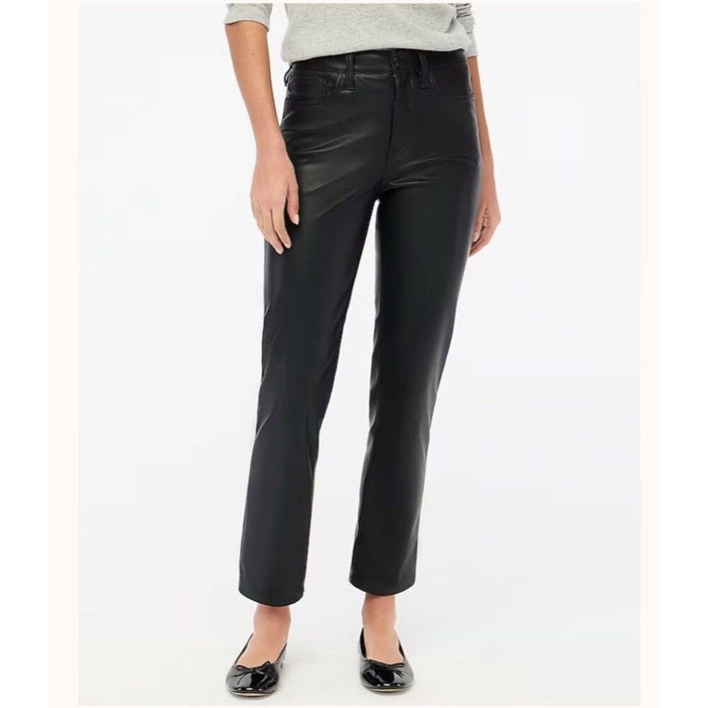 J Crew straight-leg pant in Faux Leather Women's 28 Black
